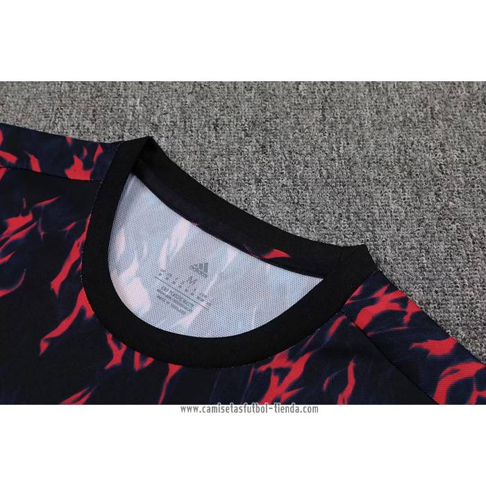 Camiseta de Entrenamiento Manchester United 2022 2023 Sin Mangas Negro y Rojo